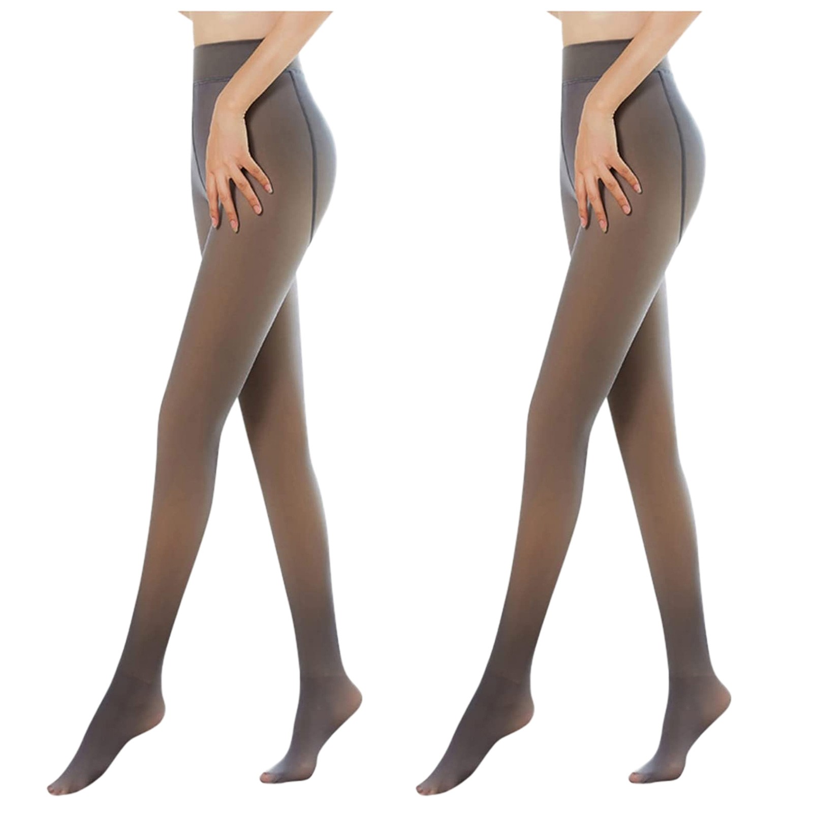 thumbnail image 1 of 2 piezas de medias gruesas elásticas de terciopelo imitación piel de 300 g para mujer - Pantimedias de invierno, 1 of 6